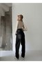 High Waist with Back Belt Buckle Loose Legs Baggy - 4