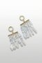Gold Hoop and Bar Detailed Baroque Pearl Tassel Earrings Modern Bridal Design - 3