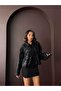 Oversized Sequined Velvet Bomber Coat Black - 2