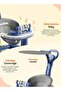 3 in 1 Baby Walker with Parental Push Handle 3 Adjustable Height, Lights & Musical (Blue) - 4