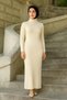 Women's Hijab Knitwear Dress – High Neck Long Ribbed Woven, Stretchy Full Fit, 130 cm Midi Length, Spring & - 4