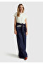 Women's Cream Modal Blend Sleeveless Sweatshirt with Stripe Detail at the Waist - 5