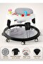 Indy Round Baby Walker with Music for Kids with 5 Height Adjustable & Food Tray Grey