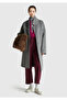 Women's plum 100% cotton straight leg pants with front patch pockets - 5