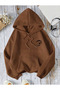 Moda Unisex 3 İplik Ş Fleece-Lined Print Detailed K Hooded Sweatshirt - 2