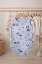 100% Cotton Blue Bottom Snap Fastener Zero Sleeve Starry Rabbit Patterned Newborn Baby Bodysuit 0-9 Months - 5