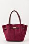 Meet Terra Burgundy Suede Look Large Volume Women's Shoulder Bag with Lock Accessory
