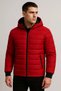 Men's Puffer Jacket with Hooded Zippers, Water-Repellent, Quilted Lining, Fabric Pockets, Winter Comfortable Fit - Red - 2
