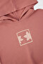 Girl's Printed Hooded Pink Sweatshirt - 3