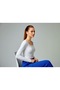 Women's White Square Neck Long Sleeve Viscose Crop Blouse - 2