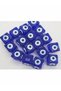 Cube Evil Eye Beads 12X12 mm (25 Pieces) Dark Blue Evil Eye Beads - 3