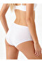 White Women's Combed Cotton Stretch Fabric High Waist White Slip Panties Ceylanoğlu - 2