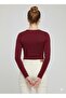 Women's White Long-Sleeve Crew Neck Long Viscose Blouse - 4