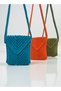 Envelope Knitted Bag Blue Turquoise / Hand Knitted Bag / Handmade Bag / Summer Bag / Women's Shoulder Bag - 4