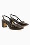 Judy Brown Metal Buckle Blunt Toe Heeled Women's Shoes - 4