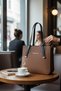 Women's Stylish Daily Hand and Shoulder Bag - Minimal Design Tote Bag - 6