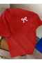 OVERSIZED BICYCLE-COLLAR T-SHIRT WITH RIBBON PRINT