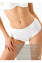 White Women's Combed Cotton Stretch Fabric High Waist White Slip Panties Ceylanoğlu - 5