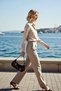 Women's Eyelet Detailed Belt Buckle Zippered Baguette Shoulder Bag with Adjustable Strap and Shiny Surface - 3