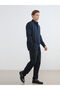 Giyçık Store Den Navy Blue Slim Fit Linen Mixed Men's Shirt - 2