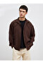 Giyçık Store Brown Regular Fit Striped Men's Shirt