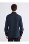 Giyçık Store Navy Blue Slim Fit Long Sleeve Men's Textured Shirt - 5