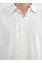 Giyçık Store Ecru Slim Fit Long Sleeve Men's Textured Shirt - 3