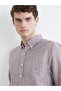 Giyçık Store Den Mürdüm Regular Fit Striped Men's Shirt - 5