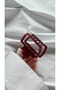 Women Transparent Geometric Latch Buckle Modern Rectangular Hair Accessory - 5
