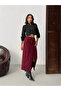 Corduroy Skirt - Burgundy |   F2033 - Claret Red - 3