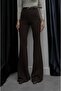 Brown Flared Belted Trousers - 2
