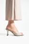 Women's Beige Pointed Toe Heeled Shoes - 5