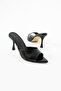Women's Black Pointed Toe Heeled Shoes - 5