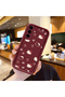 Samsung Galaxy A56 Compatible Burgundy Color Cute Cat Cherry and Bow Pattern Silicone Case - 2
