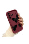 Samsung Galaxy A56 Burgundy Butterfly Silicone Case Camera Protection Shock Absorption Comfortable Grip - 2