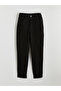 Black Elastic Waist Slim Mom Women's Jeans - 5