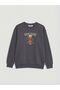 Anthracite New York Printed Girls' Thick Sweatshirt