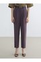 Plum Waist Belted Carrot Cut Women's Trousers - 2