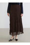 M&B Collection Brown Elastic Waist Chiffon Skirt - 3