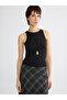 Black Crew Neck Women's Tank Top (S6)