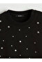 Gray Crew Neck Stoned Women's Thick Sweatshirt (S6) - 7