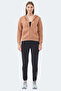 Milio I Women's Zippered Hooded Pocket Camel Sweatshirt - 7