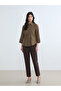 Brown Tie-Up Textured Women's Muslin Shirt - 2