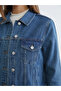 Indigo Shirt Collar Women's Jean Jacket - 3