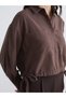 Trendlucky Oversized Women's Shirt with Lace-Up Detail - 4