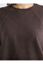 Brown Crew Neck Oversized Blouse - 3
