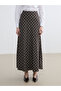Brown Plaid Flared Skirt with Elastic Waistband - 2