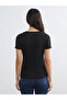 Black v-neck soft touch women's t-shirt - 4