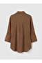 Brown Tie-Up Textured Women's Muslin Shirt - 6