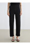 Black Textured Women's Trousers with Elastic Waist - 2